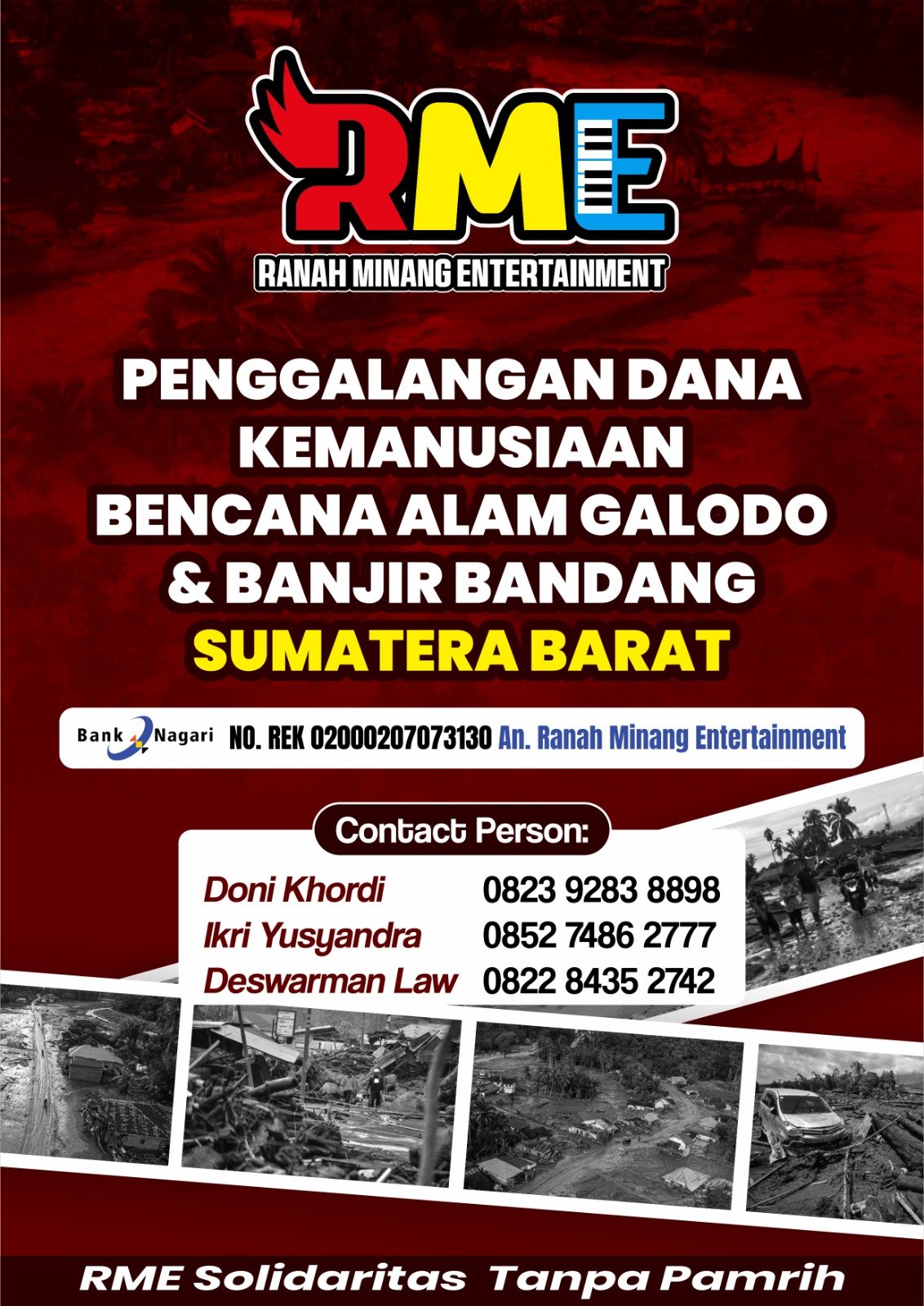 RME Buka Posko Tunggal Penggalangan Dana untuk Korban Galodo dan Banjir Bandang: “Sedikit Bantuan, Besar Artinya bagi Mereka”